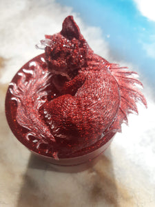 Red Dragon Kitty Decorative Screw lid Jar