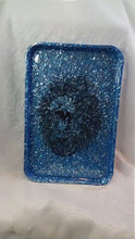 Load and play video in Gallery viewer, Blue Glitter Lion Rolling Tray
