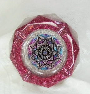 Pink Glitter Medallion Ashtray