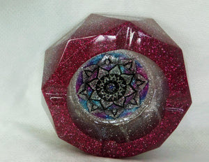 Pink Glitter Medallion Ashtray