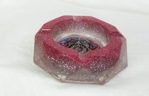 Pink Glitter Medallion Ashtray