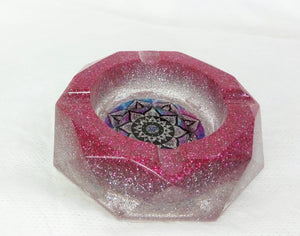 Pink Glitter Medallion Ashtray