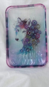 Translucent Wolf Rolling Tray