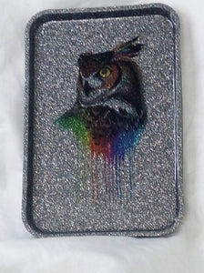 Silver Glitter Owl Rolling Tray