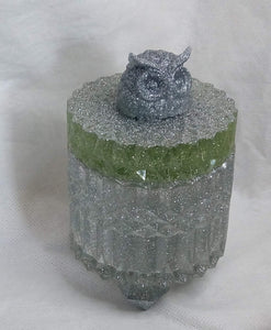 Silver Owl Decorative Jar