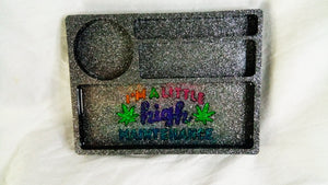 Silver Glitter High Maintenance 3pc. Tray Set