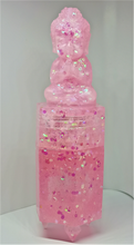 Load image into Gallery viewer, Budda Pink Glitter Screw Lid Pill Jar
