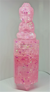 Budda Pink Glitter Screw Lid Pill Jar