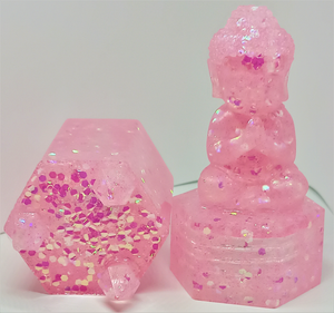 Budda Pink Glitter Screw Lid Pill Jar