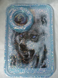 2 pc. Blue Glitter Wolf Set