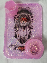 Load image into Gallery viewer, 3 pc. Pink Glitter Native Headdress Set
