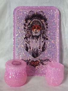 3 pc. Pink Glitter Native Headdress Set