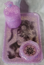 Load image into Gallery viewer, 3 pc. Pink Glitter Tray Set
